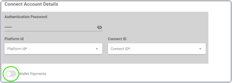Connect account details