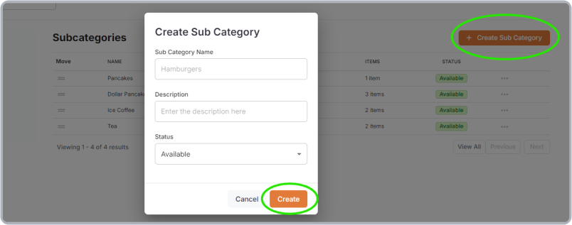 Creating a sub-category