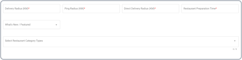 Restaurant Delivery Information